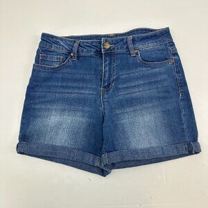 D. jeans Cuffed 4.5" Inseam Women's size 4 Dark Blue Denim Jean Shorts